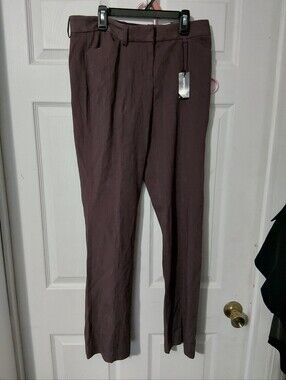 Express Women's Brown Straight-Leg Dress Pants
